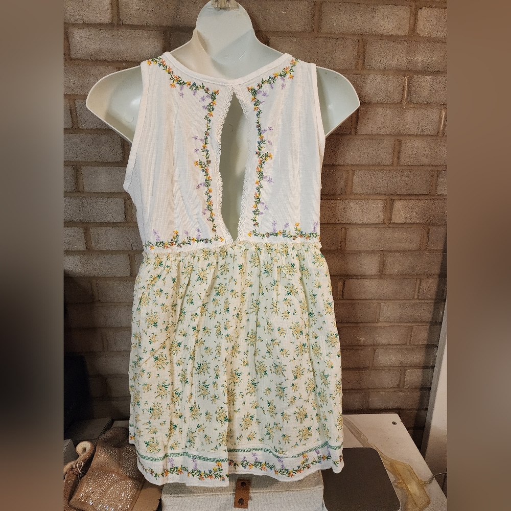 New POL Boho Floral Embroidered Sleeveless Dress/Tunic - Picture 5 of 9